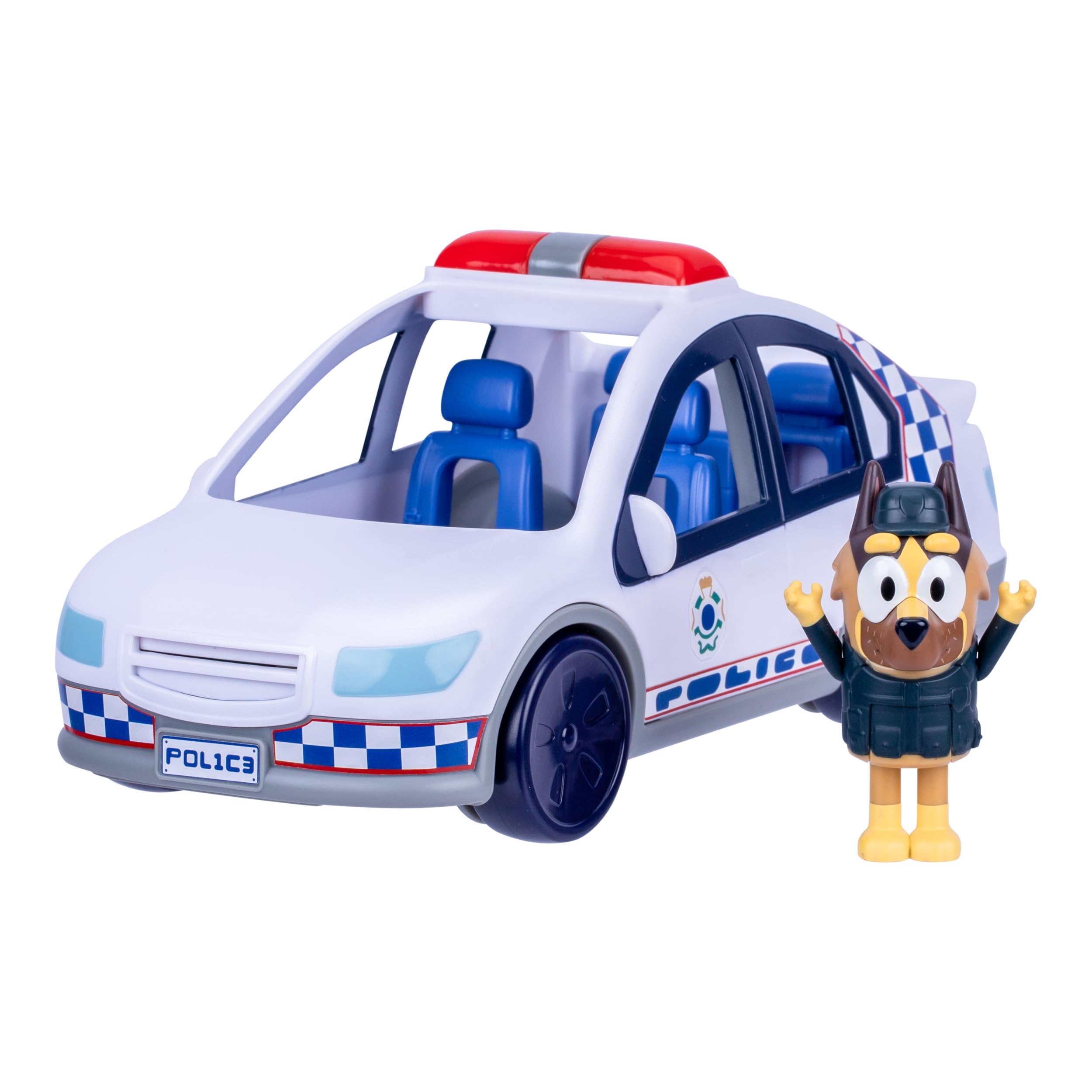 Bluey Voiture de police avec lumières et sons et figurine