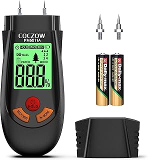 Wood moisture meters and water leak detectors are suitable for the rapid determination of moisture content in various materials such as logs, paper, plywood, plaster walls, and flooring materials.