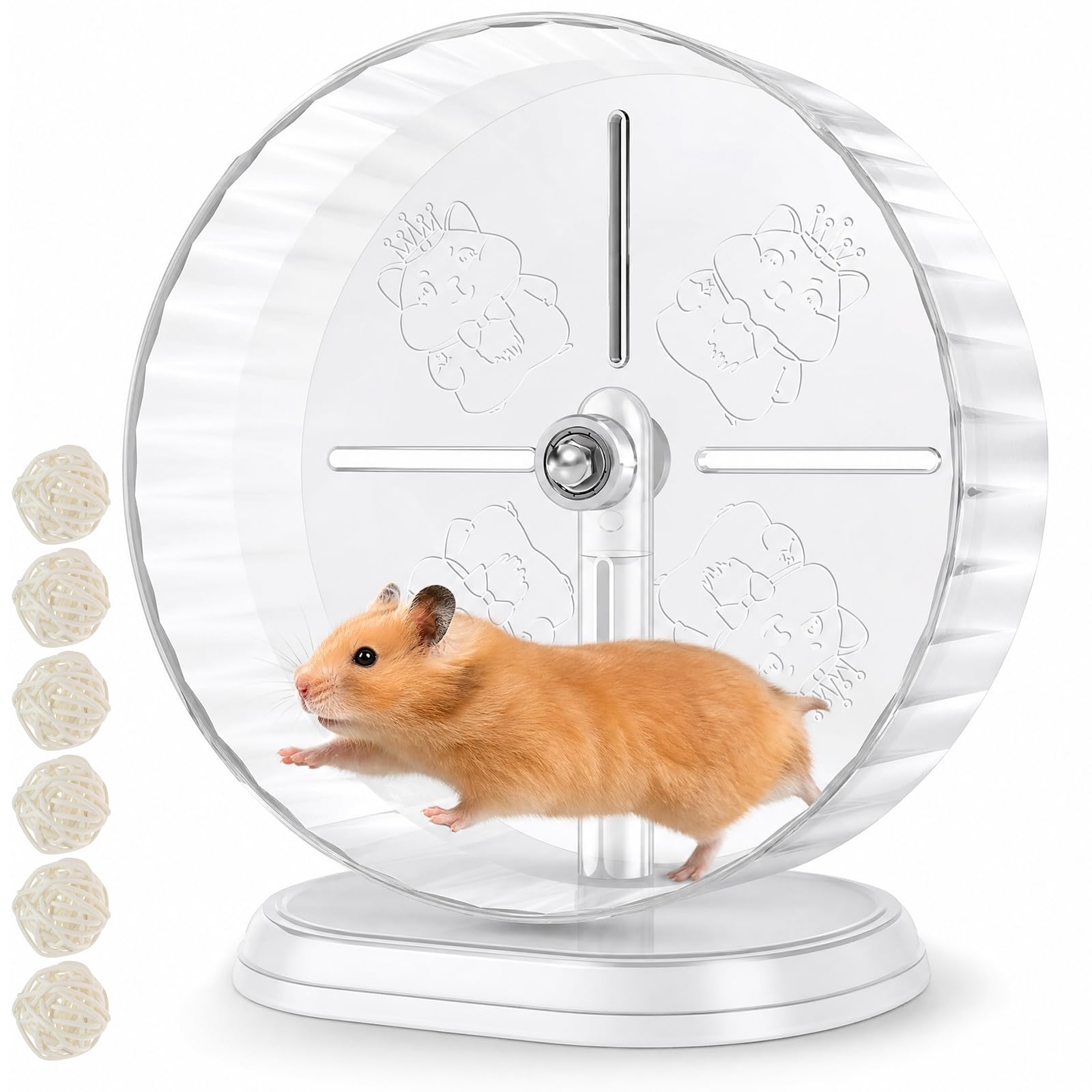 Silent Hamster Exercise Wheel 9.45 Inch, Adjustable Height Gerbil Running Wheel 