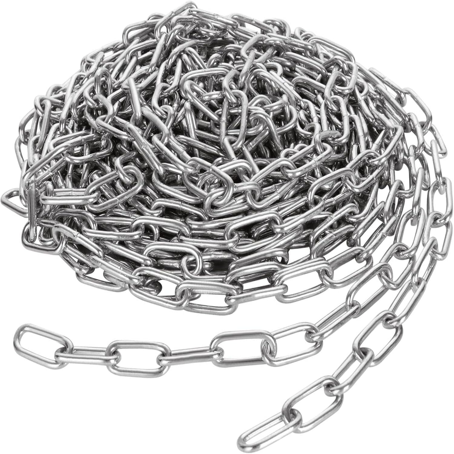 RHBLME Metal Chain, 49.21 Feet Long x 1/8 Inch Decorative Chain, Zinc Plated Pro