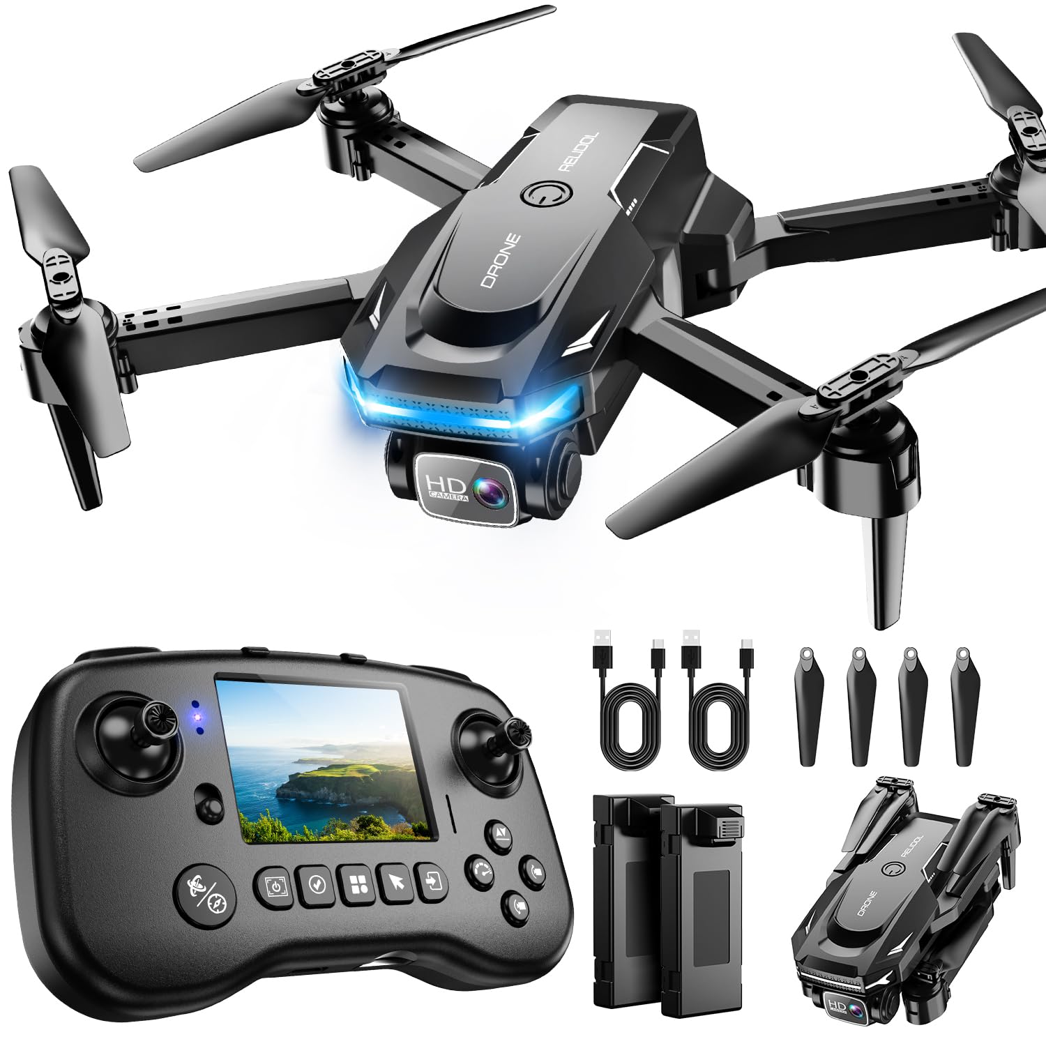Drone with Camera, Screen on Controller Remote Control Quadcopter FPV Drone | Dr