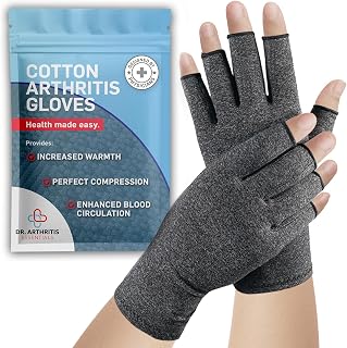 Doctor Developed Compression Gloves for Women and Men, Open-Finger Arthritis Gloves