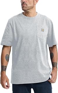 Men's Loose Fit Thick Work T-Shirts Soft Short Sleeve Pocket Tee(Tall & Regular)