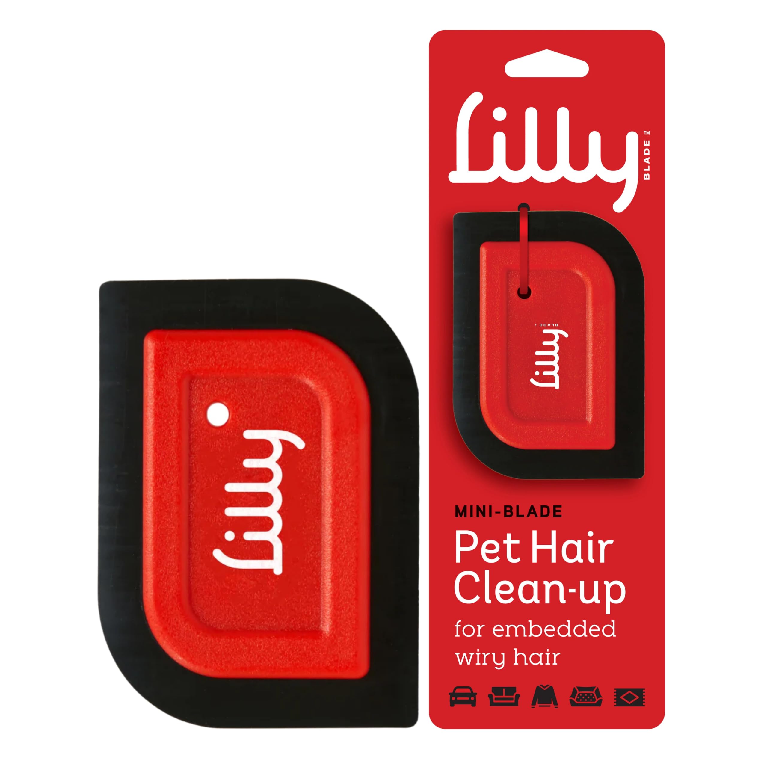 Lilly Brush Mini Pet Hair Detailer | Reusable Fur Remover for Car Interior, Carp