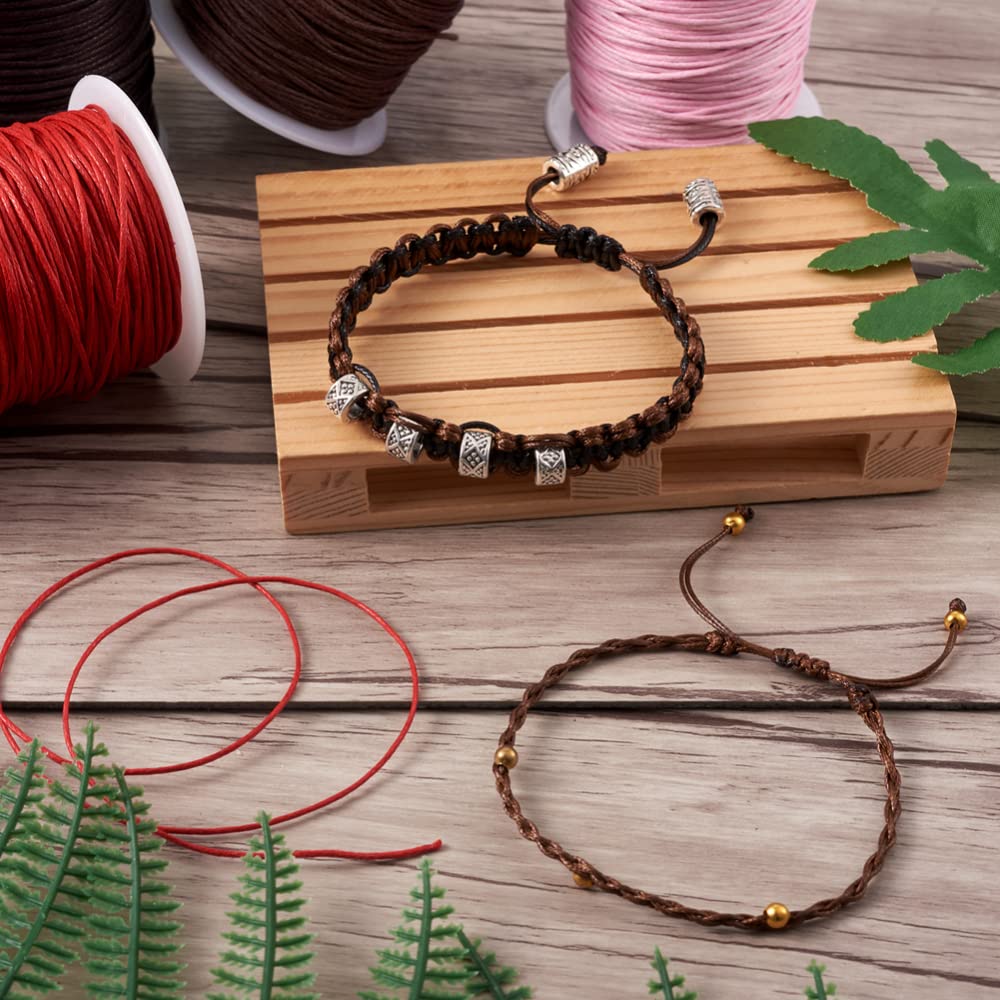 100 Yards/1mm Waxed Cotton Cord for Jewelry Making, Beading Making, DIY Crafts, 