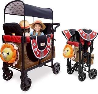 WONDERFOLD W2 Elite Pro Limited Edition ONE PIECE Thousand Sunny Stroller Wagon 2 Seater - Collapsible Wagon Stroller with Seats w/ 5-Point Harnesses, Easy Access Zipper Door, and Removable Sun Canopy