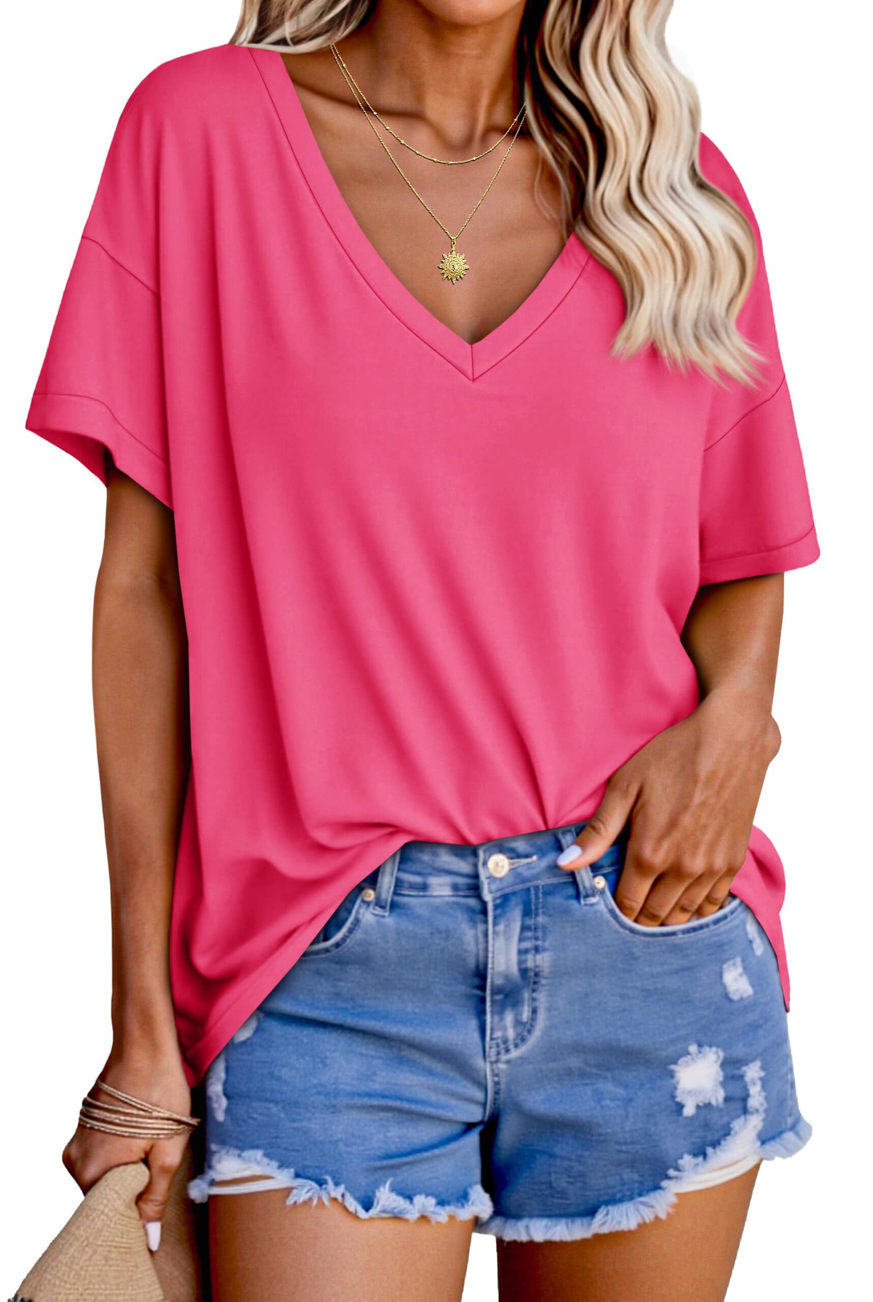Tankaneo Women's Oversized Short Sleeve Loose Fit T-Shirt