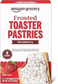 Amazon Grocery, Frosted Toaster Pastries, Strawberry, 13.5 Oz, 8 Ct