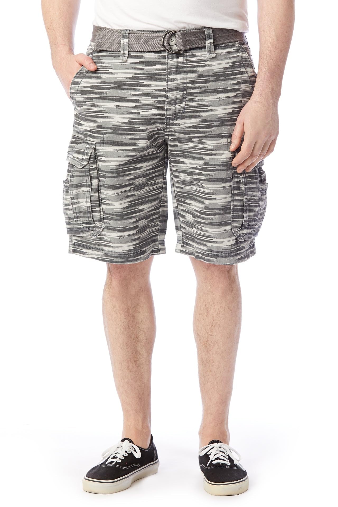 UNIONBAY Men's Survivor Belted Cargo Short-Reg and Big & Tall Sizes, Prism, 30