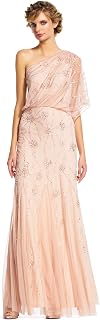 Adrianna Papell Women's One Shoulder Beaded Dress
