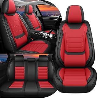 Fit for Honda CRV Seat Covers 2008-2026, Full Coverage Customized Premium Seat Cover,Stain-Resistant Waterproof Easy to Install(Full Set,Red&Black)