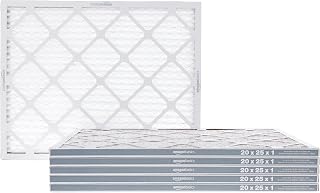 Amazon Basics 20x25x1 Air Filter 6-Pack, MERV 11 AC Furnace Filters, Dust, Pet, Allergen Control , Electrostatic, Removes Lint (Actual Size: 19.75" x 24.75" x 0.75")