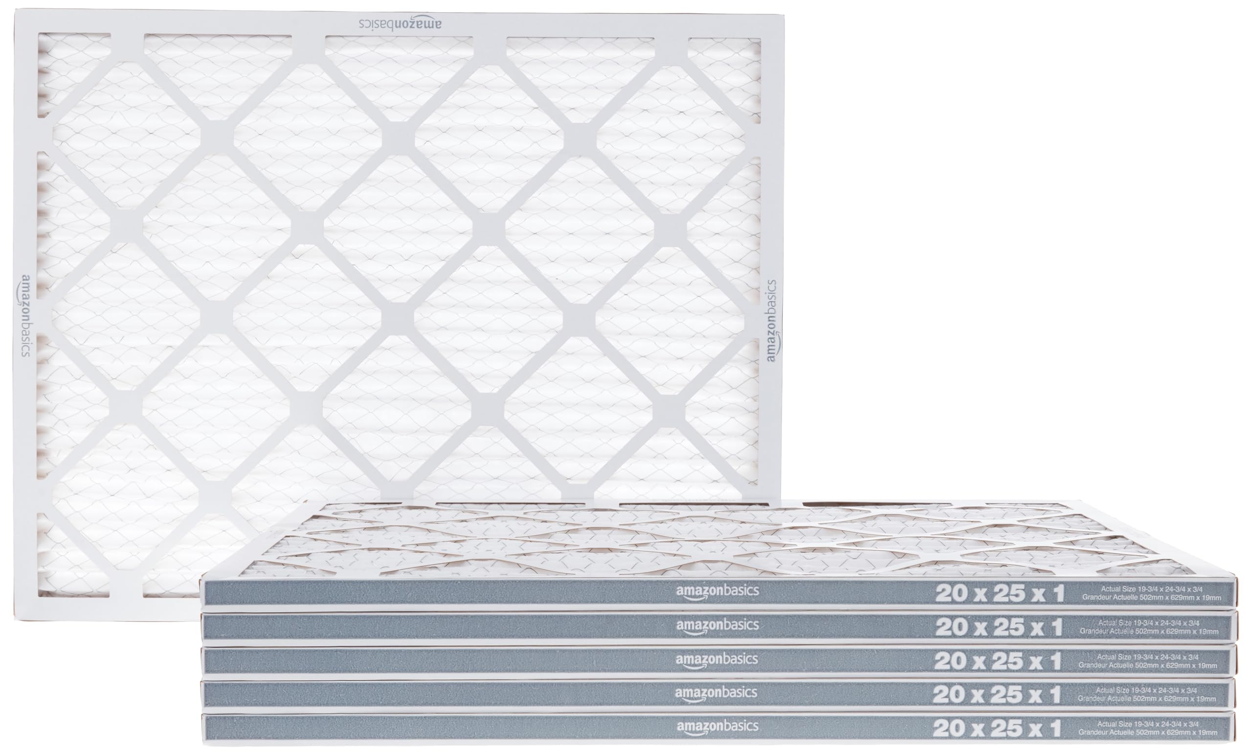 Amazon Basics 20x25x1 Air Filter 6-Pack, MERV 11 AC Furnace Filters, Dust, Pet, 