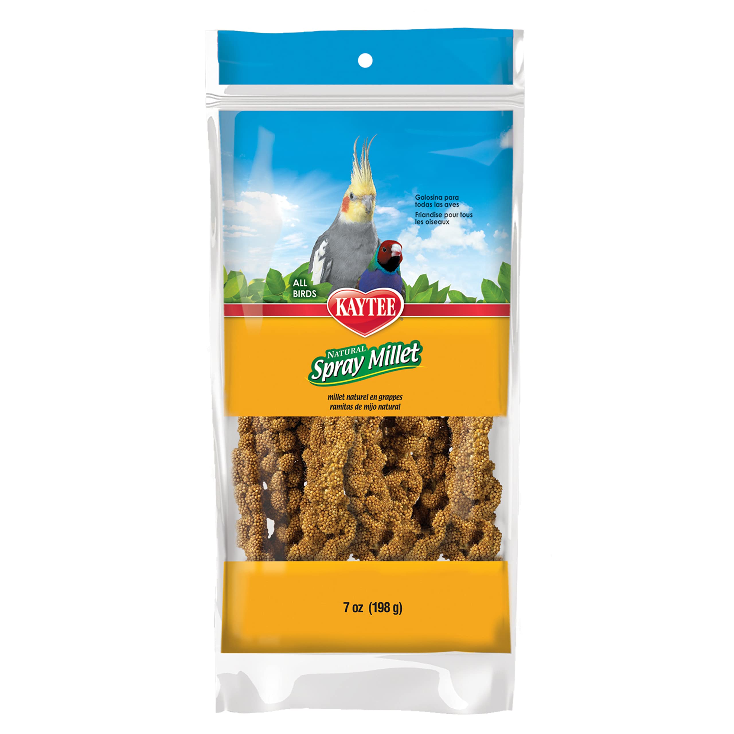 Kaytee Spray Millet Treat for Pet Birds, 7 oz | Foraging fun. Bird millet on a s