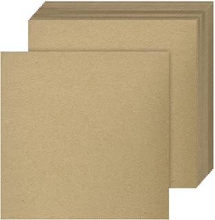 7 x 7" Square Brown Chipboard – Medium Weight 30 Point Thick Cardboard | Hardboard, Custom, Product and Environmentally Friendly Packaging Boxes | 25 Sheets per Pack