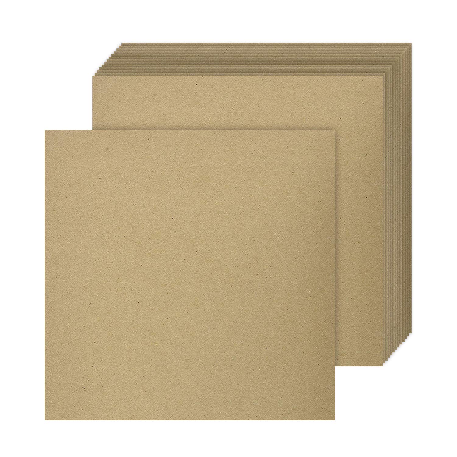 7 x 7" Square Brown Chipboard – Medium Weight 30 Point Thick Cardboard | Hardboa