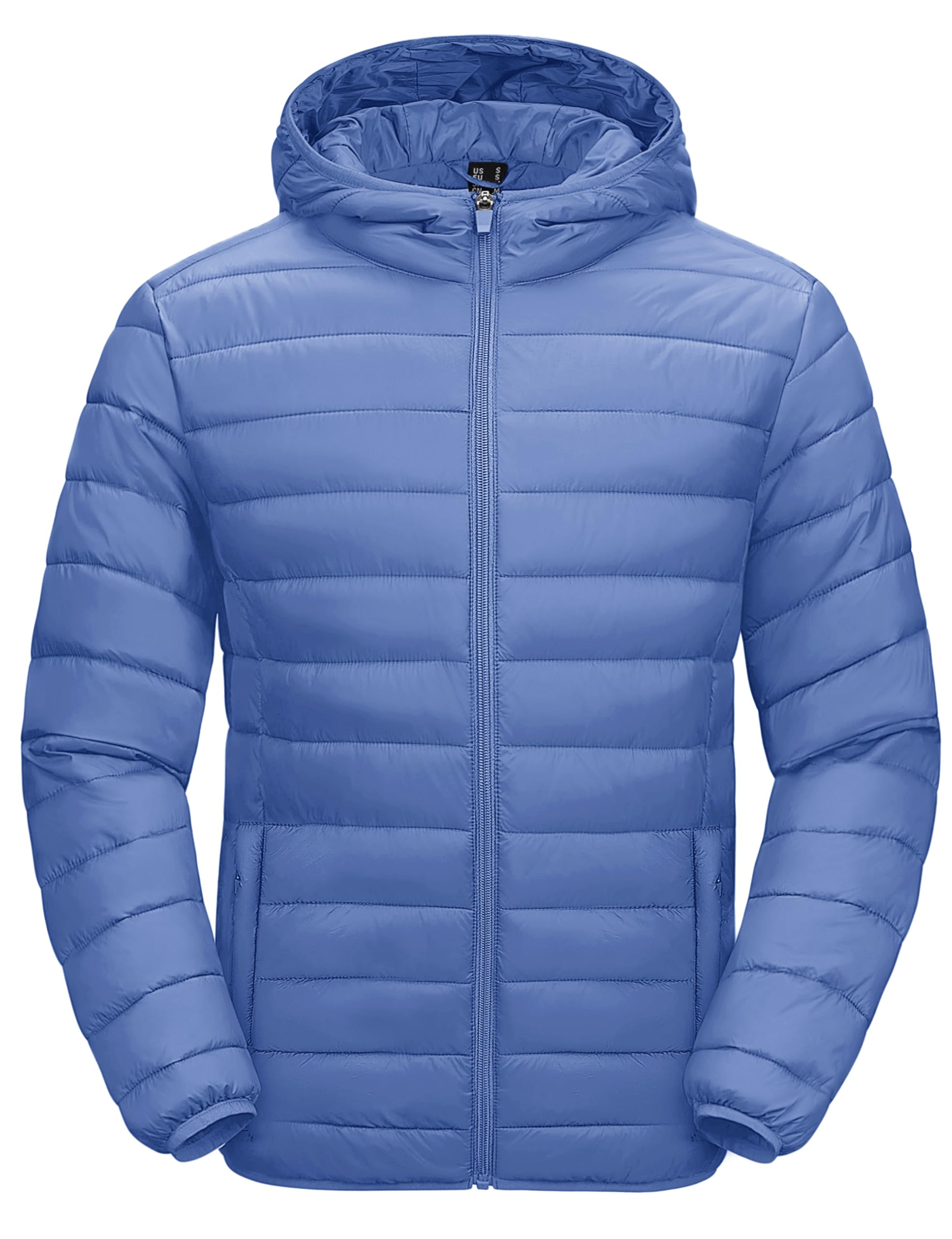 MAGCOMSEN Men's Lightweight Puffer Jacket Hooded Warm Winter Coat Quilted Lined 