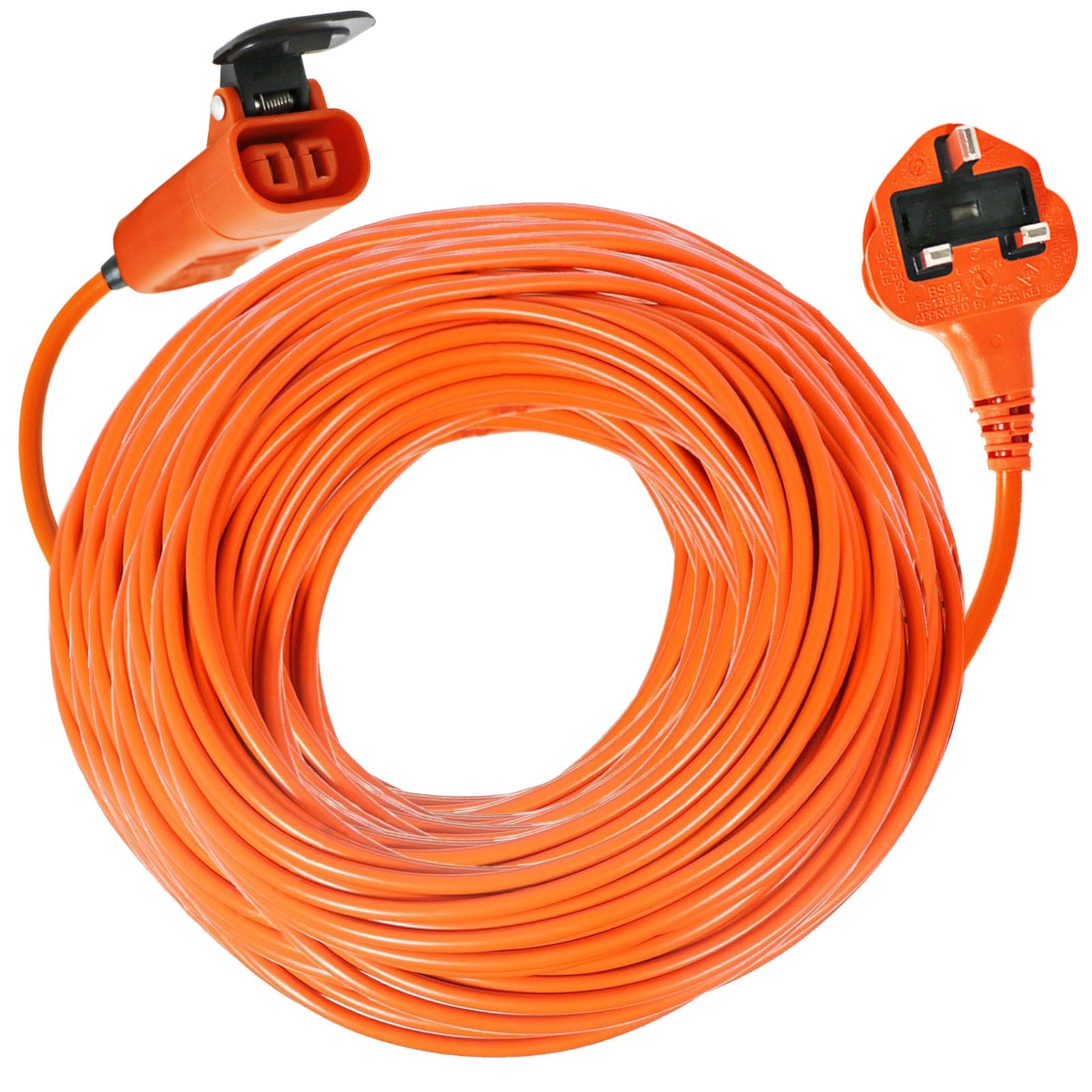 SPARES2GO Extra Long Power Cable for Bosch Rotak Garden Lawnmower (25m) | Heavy 
