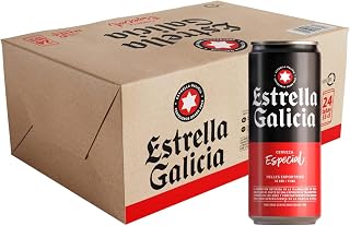 Estrella Galicia - Special, Lager Beer, 24 Cans x 33 cl | Pilsen and Roasted Malts, Nugget and Perle Hops, Bitter Final, Helles Style, 5.5% Alcohol Volume
