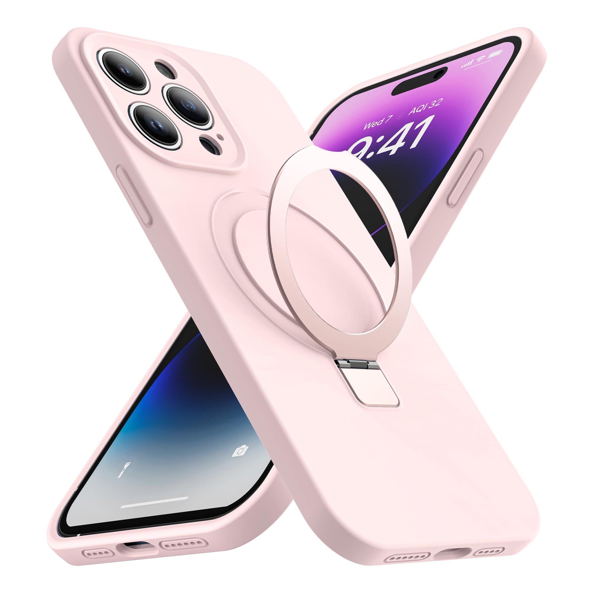 SKYLMW Case for iPhone 12 Pro Max with Stand,6.7" Pink