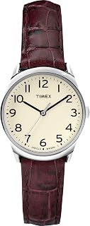 Timex Women's Easy Reader 30mm Watch | Easy-to-Read Dial with Full Arabic Numerals, Adjustable Leather Strap, Mineral Glass Crystal & INDIGLO Backlight