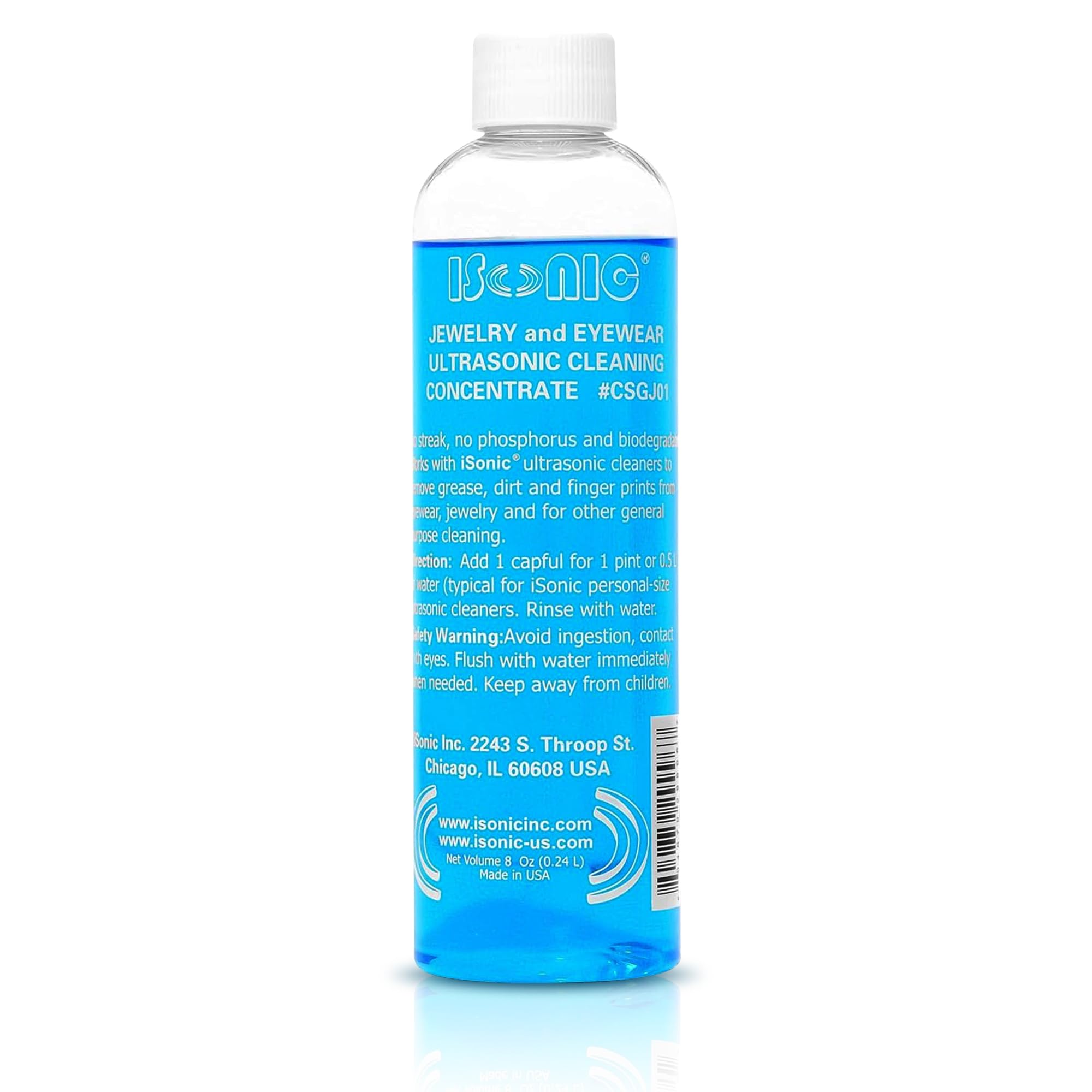 iSonic Ultrasonic Jewelry & Eyeglass Cleaner Solution Concentrate - Professional