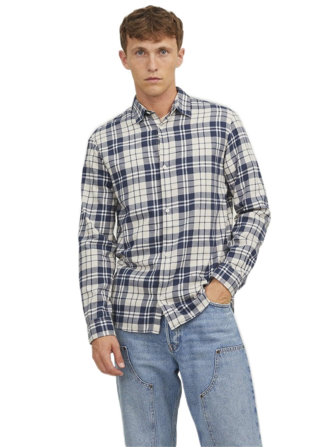 Jack & Jones Men's Jorjoshua Check Shirt LS Shirt