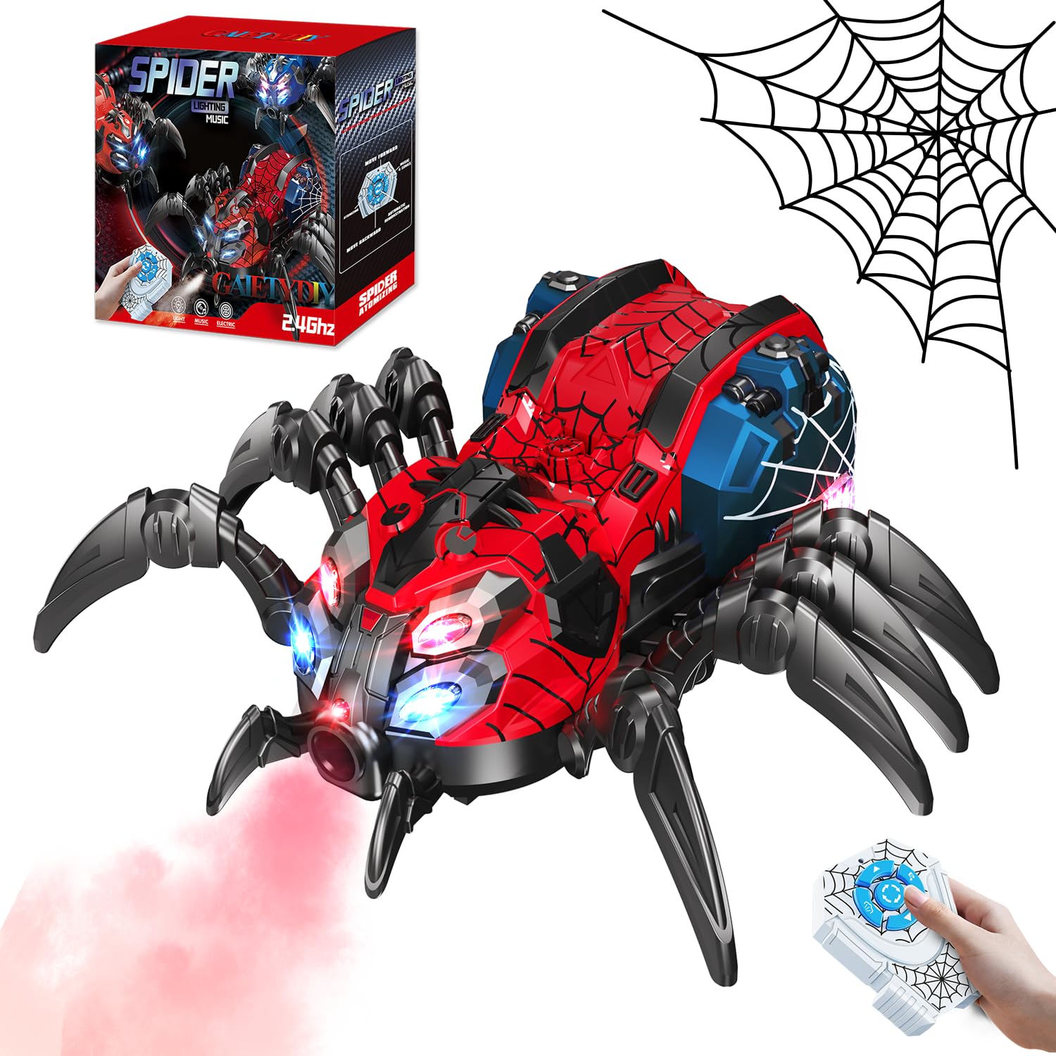 GAIETYDIY Remote Control Spider Robot Toy with 2.4 GHz Remote Controller | Spray