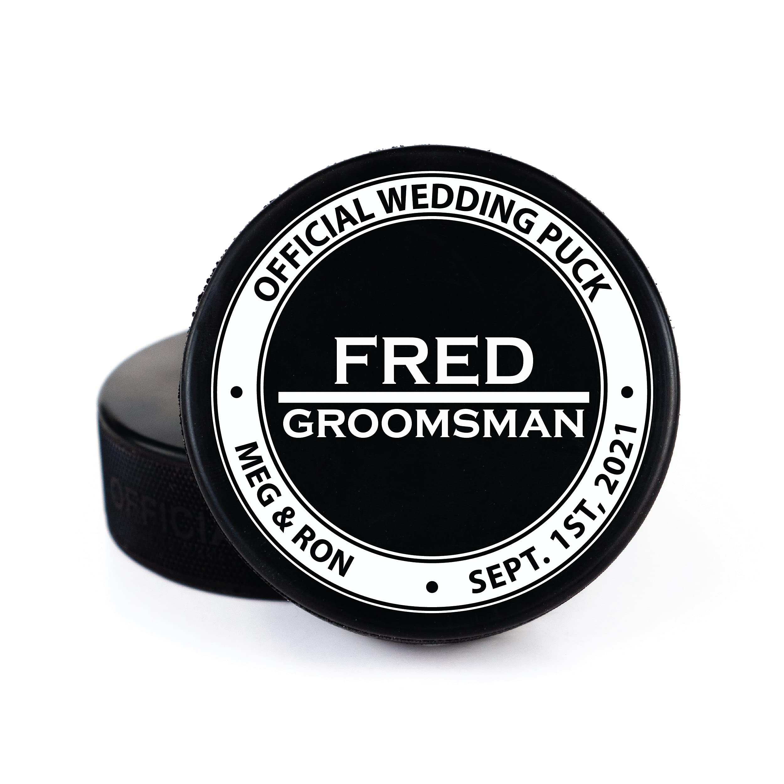 Buffalo BottleCraft Groomsman Hockey Puck Gift for The Best Man Printed Puck - O