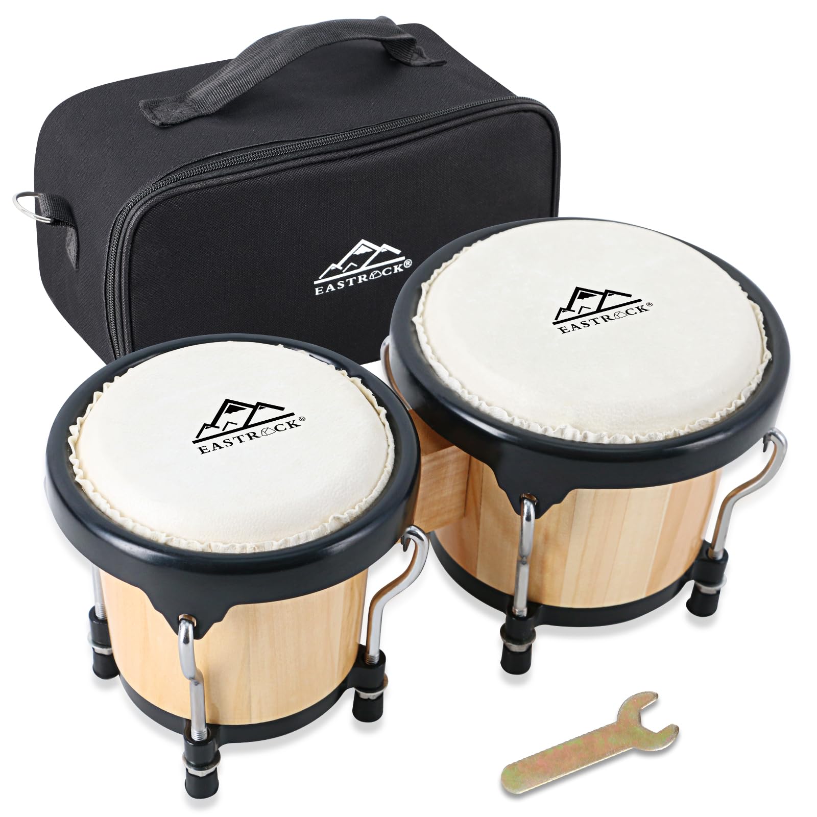 EastRock Bongo Drum 4” and 5” Set for Adults Beginners Professionals Tunable Woo