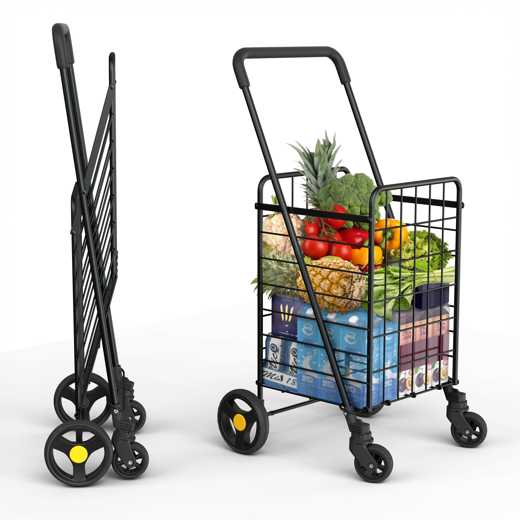 Our Modern Space Shopping Cart & 360° Swivel Wheels | Foldable Collapsible & Lig