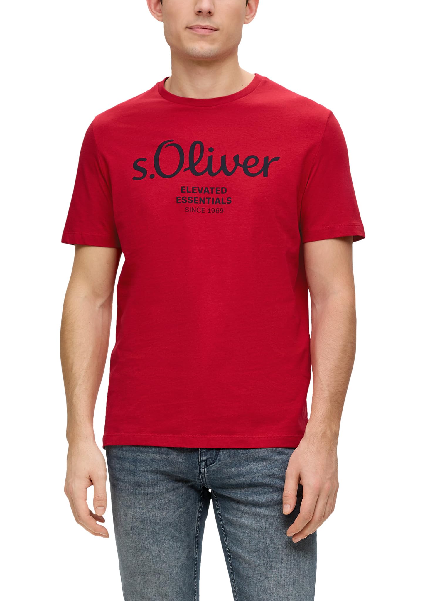 s.Oliver 2156922 Men's T-Shirt with Printed Logo (Pack of 1)