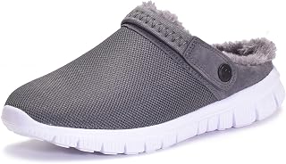 Eagsouni Women's and Men's Winter Warm Plush Waterproof House Slippers Indoor Outdoor Non-Slip Comfort Shoes