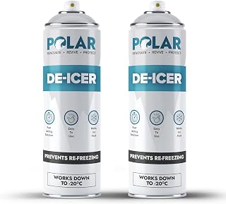 Polar De-Icer Spray - Car De-Icer - Windshield Ice Remover - 2x500ml | Fast-Acting Car De-Icer - Melts Ice &amp; Frost Down To -20°C - Stops Re-Freezing - For Windshields, Mirrors, Locks &amp; More