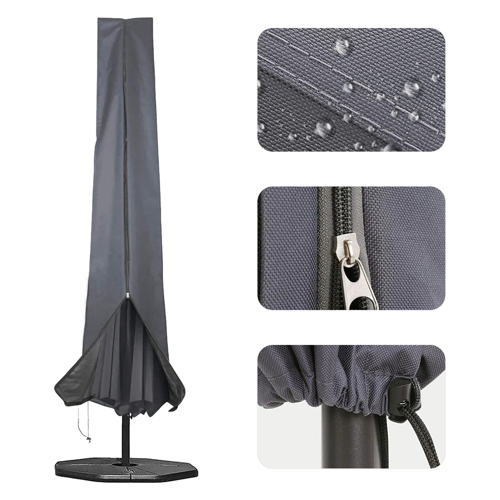 RICHIE Garden Parasol Cover for Garden Umbrella Covers Fit 2.5 to 4m Diameter Pa