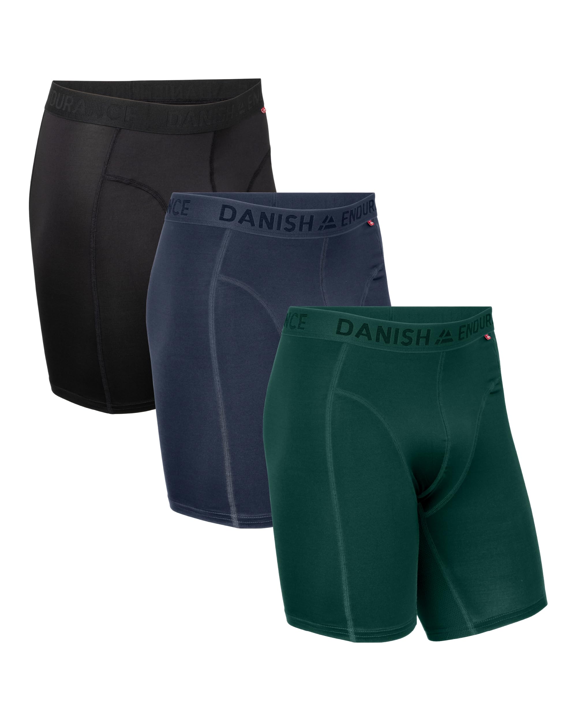 DANISH ENDURANCE 3er Pack Sport Boxershorts Herren, Regulär oder Lang