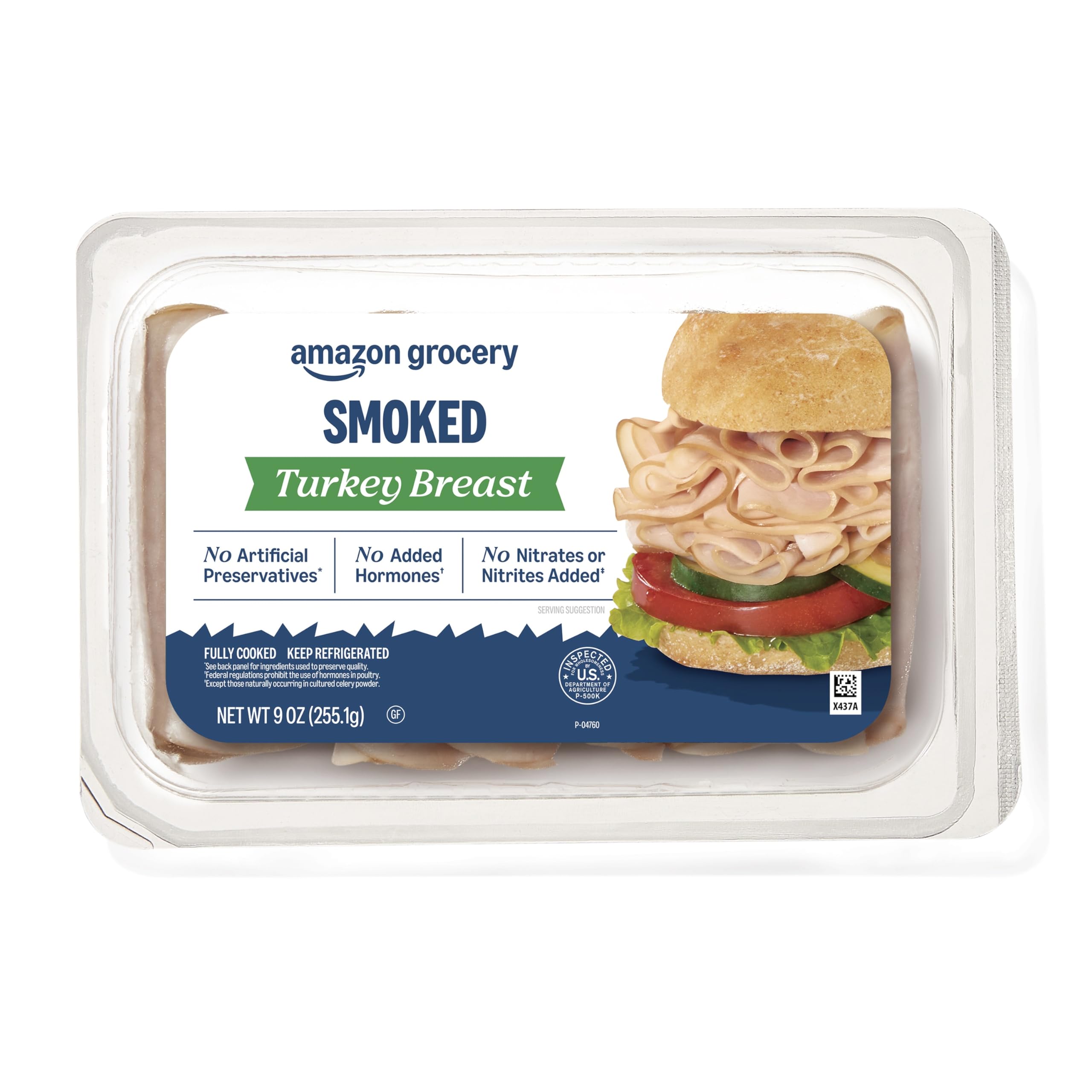 Amazon Grocery, Sliced Smoked Turkey Breast, 9 Oz