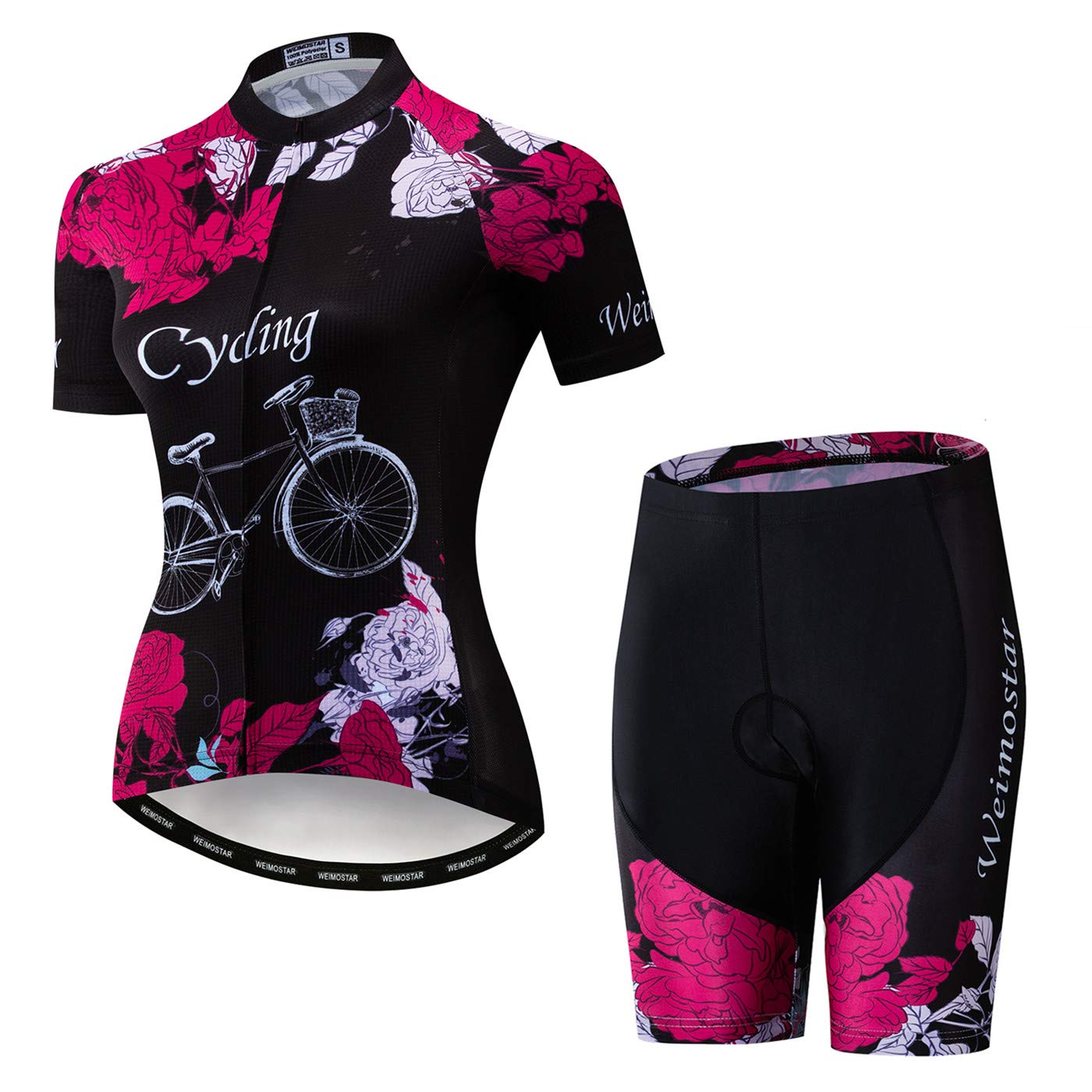 Hotlion Women's Cycling Jersey Set 3D Gel Padded Bike Clothes Breathable Bicycle