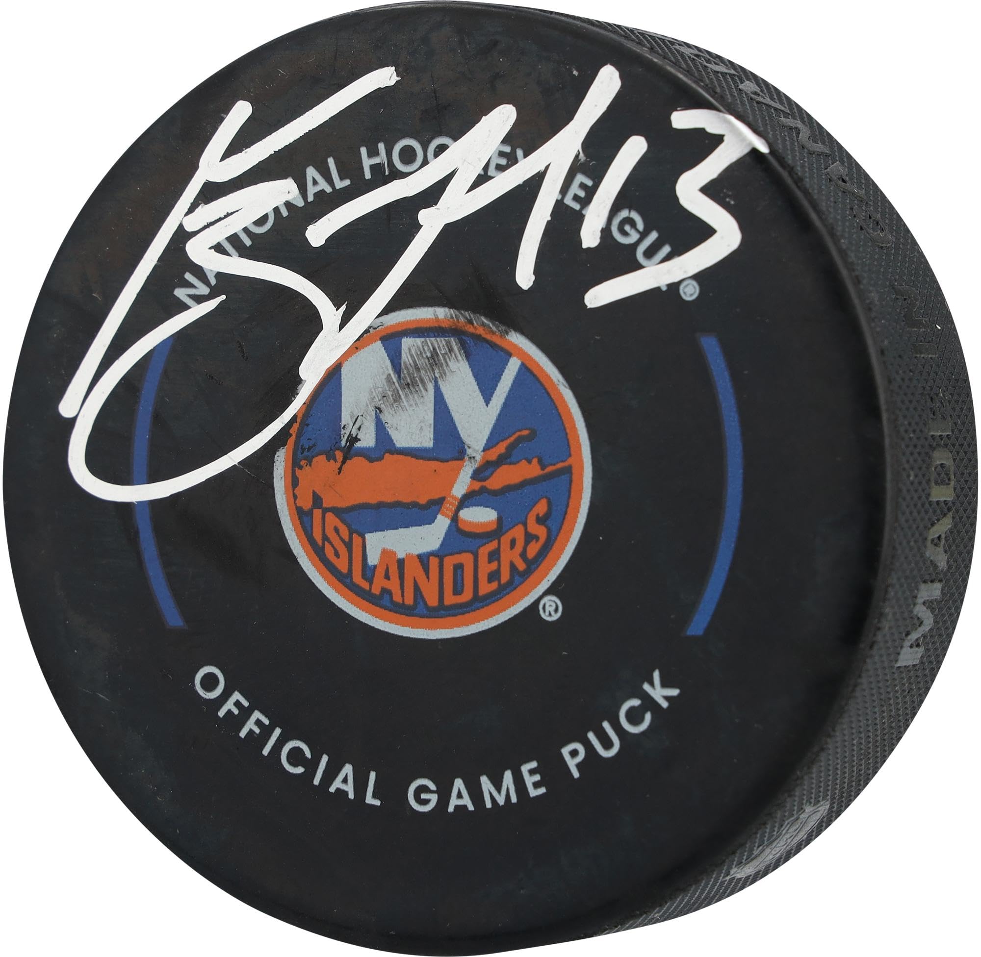 Mat Barzal New York Islanders Autographed Official Game Puck - Autographed NHL P