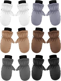 Hicarer 6 Pairs Waterproof Winter Mittens Unisex