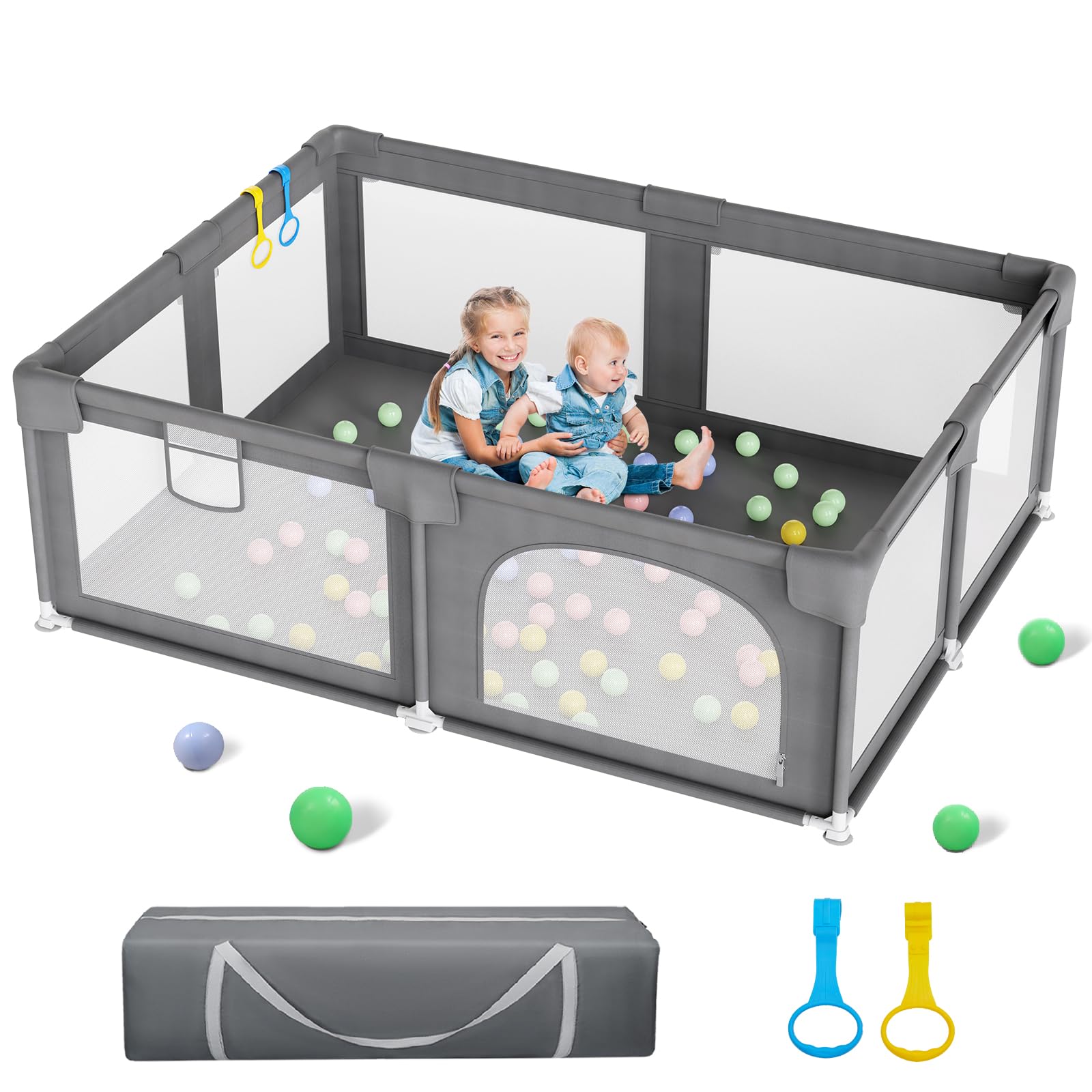 Palopalo 70x59in Extra Large Baby Playpen Ideal for First-time Mom | Big Playard