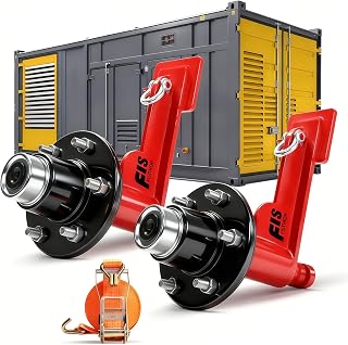 Shipping Container Wheels 6-Lug Wheels, Heavy-Duty Shipping Container Axles with Heavy Duty Ratchet Tie Down, Fully Assembled, for containers up to 40', 8000lb Bearing Weight, 2 Pack