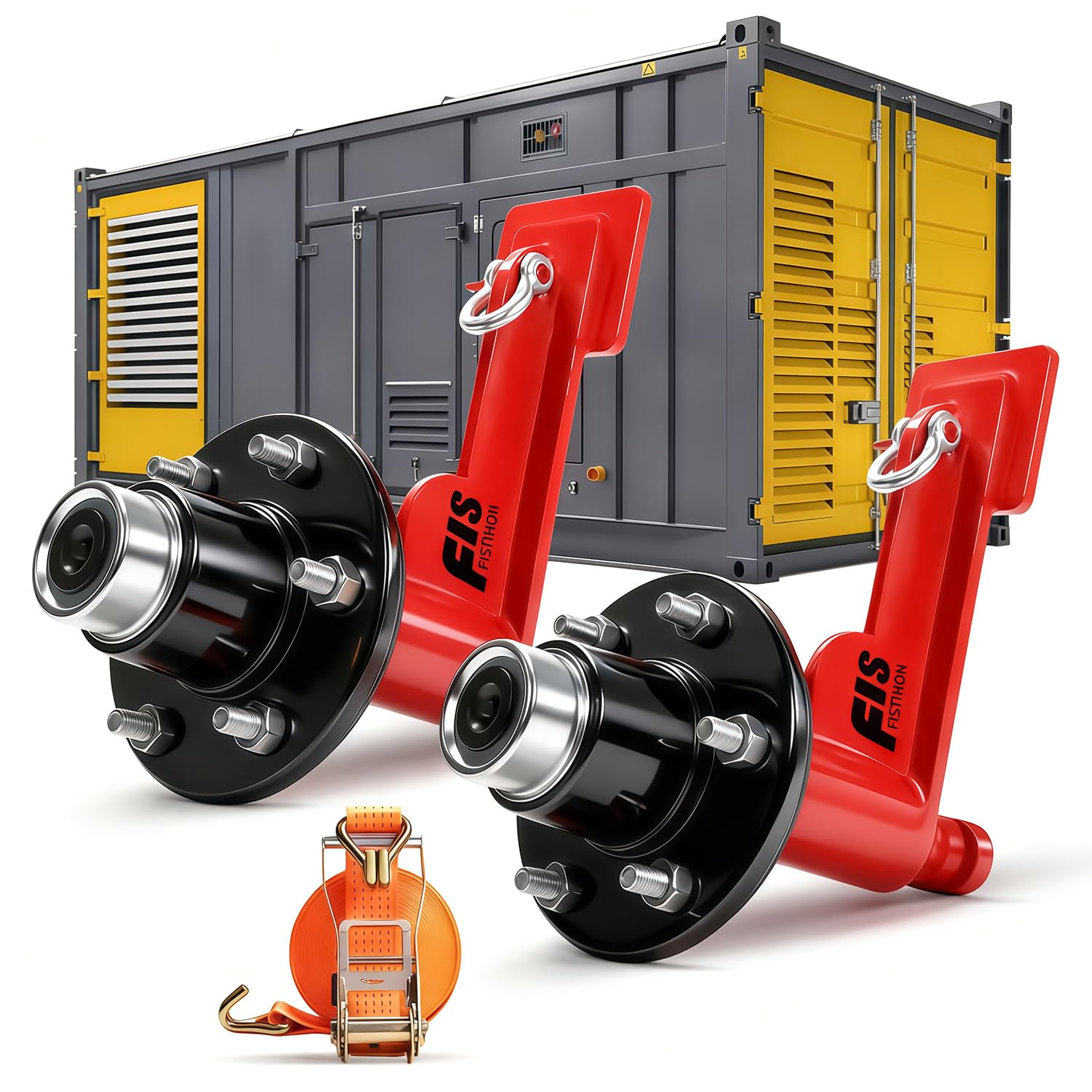 Shipping Container Wheels 6-Lug Wheels, Heavy-Duty Shipping Container Axles with