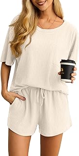 VINTATRE Pajama Sets for Women Waffle Lounge Set Ladies Pyjamas Pj S-2XL
