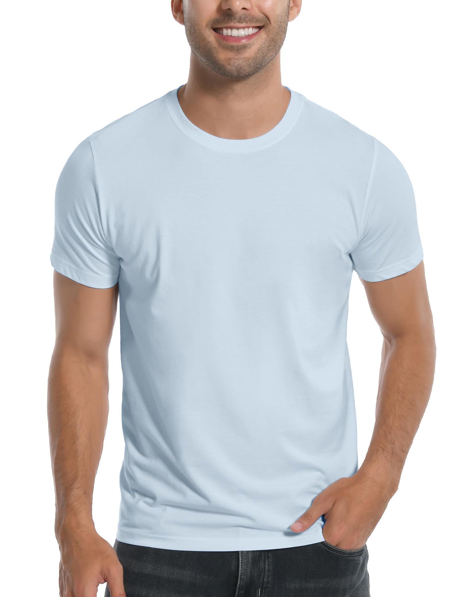 Pioneer Camp Men's Bamboo Viscose Shirts Soft Breathable T-Shirt Crew Neck