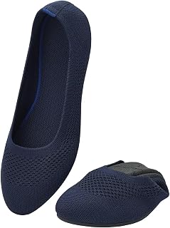 poemlady Women's Ballet Flats Slip On Knit Soft Round Toe Dress Shoes