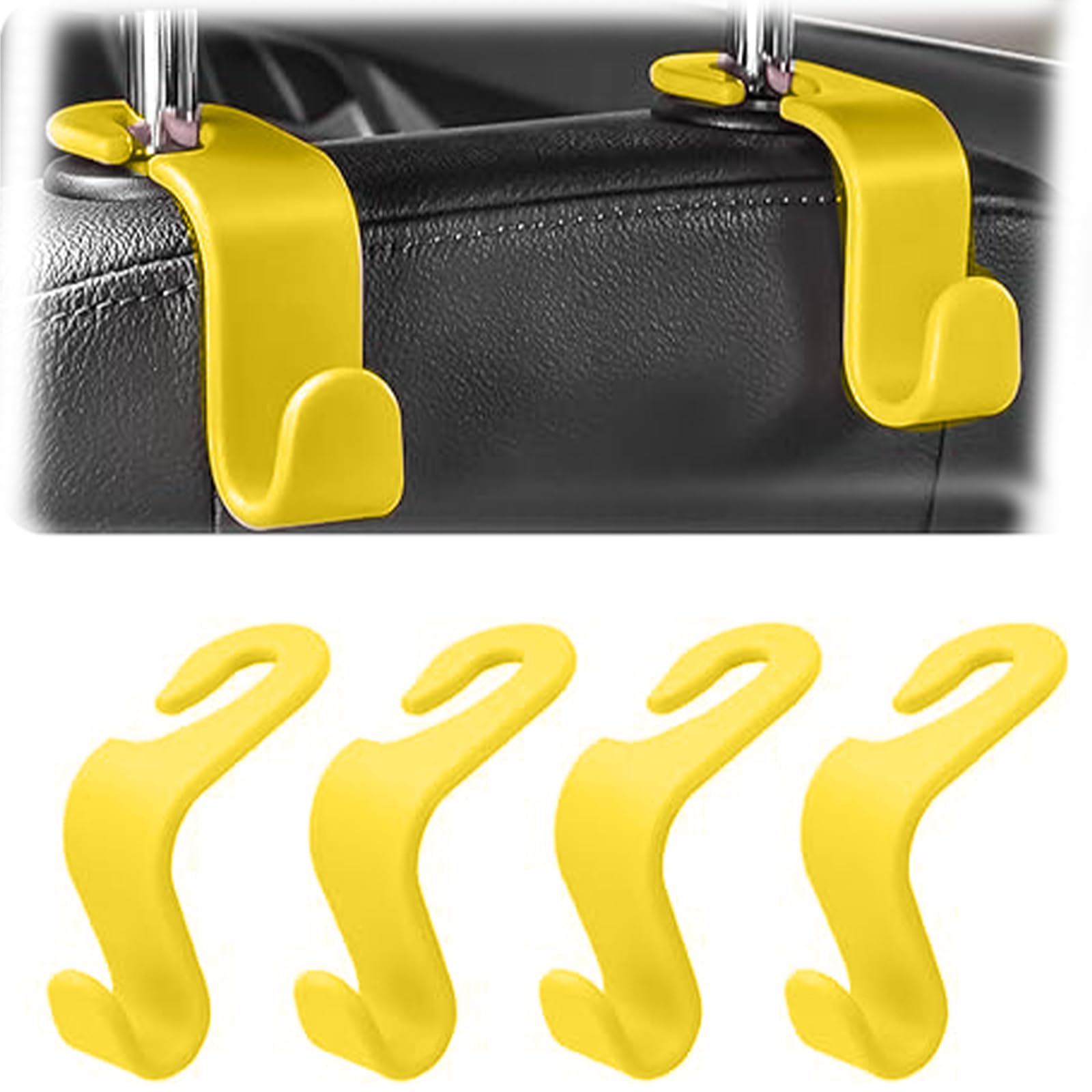 4 Pack Universal Car Seat Headrest Hooks Car Seat Organizer Universal Bag Holder