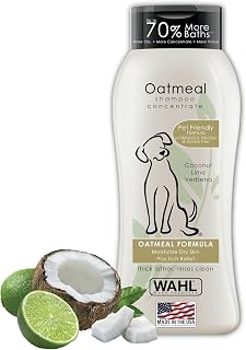 Wahl USA Dry Skin & Itch Relief Pet Shampoo for Dogs – Oatmeal Formula with Coconut Lime Verbena Scent & Pet Friendly Formula, 24 Oz - Model 820004A