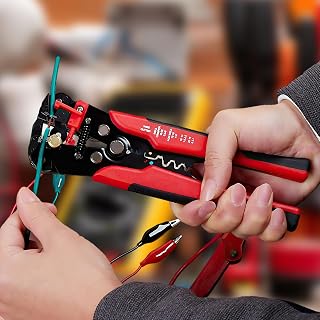 Multifunctional Wire Stripper Crimper Cutter with Self-Adjusting Jaws and Non-Slip Grip for Wire Repair and DIY