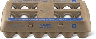 Amazon Grocery, Cage-Free Large White Eggs, Grade AA, 18 Ct